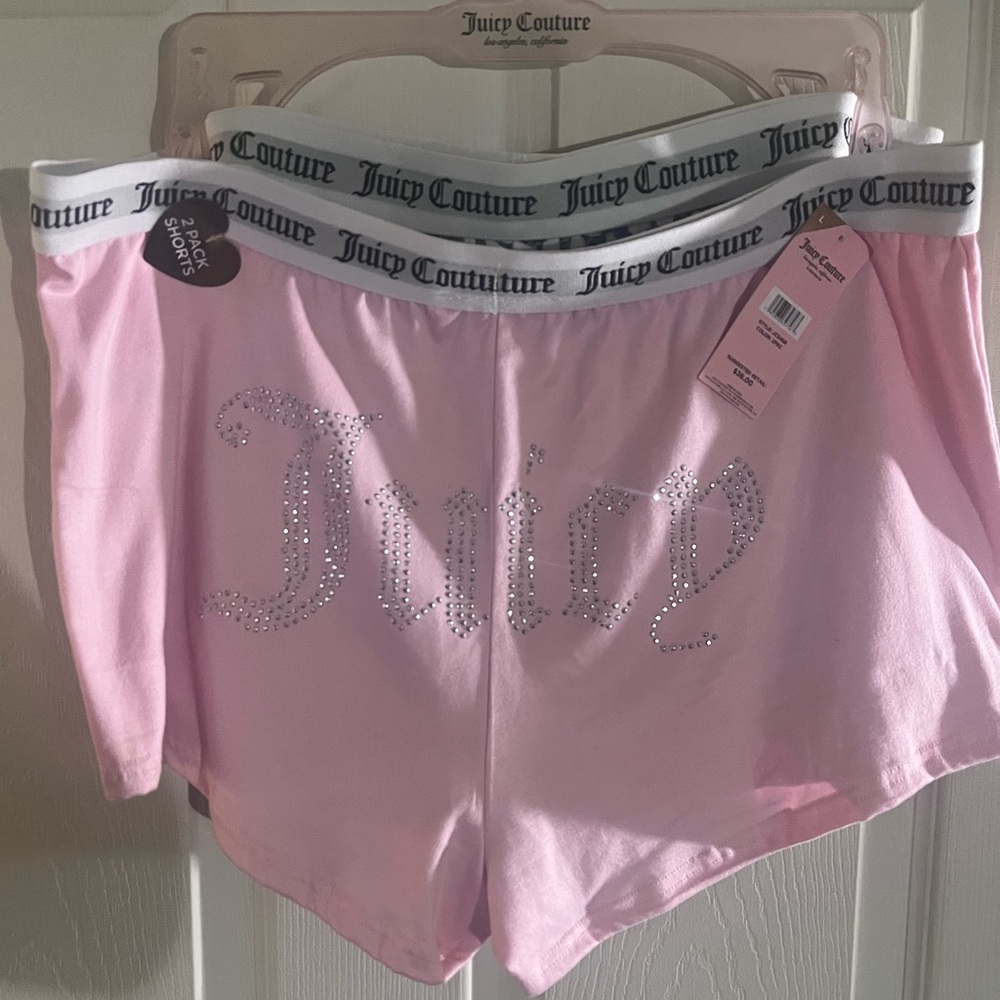 Juicy Couture 2 pk Pajama Shorts with Elastic Waistband NWT